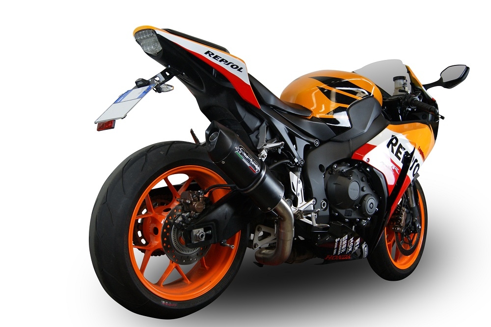 Exhaust compatible with Honda Cbr 1000 Rr 2014-2016, Furore Nero, Homologated legal slip-on exhaust including removable db killer and link pipe 