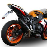Exhaust compatible with Honda Cbr 1000 Rr 2014-2016, Furore Nero, Homologated legal slip-on exhaust including removable db killer and link pipe 
