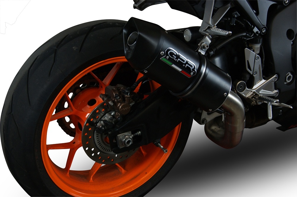 Exhaust compatible with Honda Cbr 1000 Rr 2014-2016, Furore Nero, Homologated legal slip-on exhaust including removable db killer and link pipe 