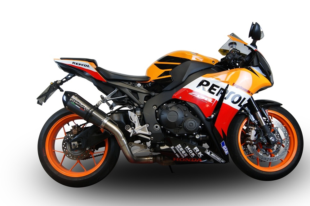 Exhaust compatible with Honda Cbr 1000 Rr 2014-2016, Gpe Ann. Poppy, Homologated legal slip-on exhaust including removable db killer and link pipe 