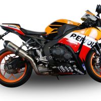 Exhaust compatible with Honda Cbr 1000 Rr 2014-2016, Gpe Ann. titanium, Homologated legal slip-on exhaust including removable db killer and link pipe 