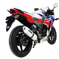 Exhaust compatible with Honda Cbr 300 R 2014-2016, Albus Ceramic, Homologated legal slip-on exhaust including removable db killer, link pipe and catalyst 