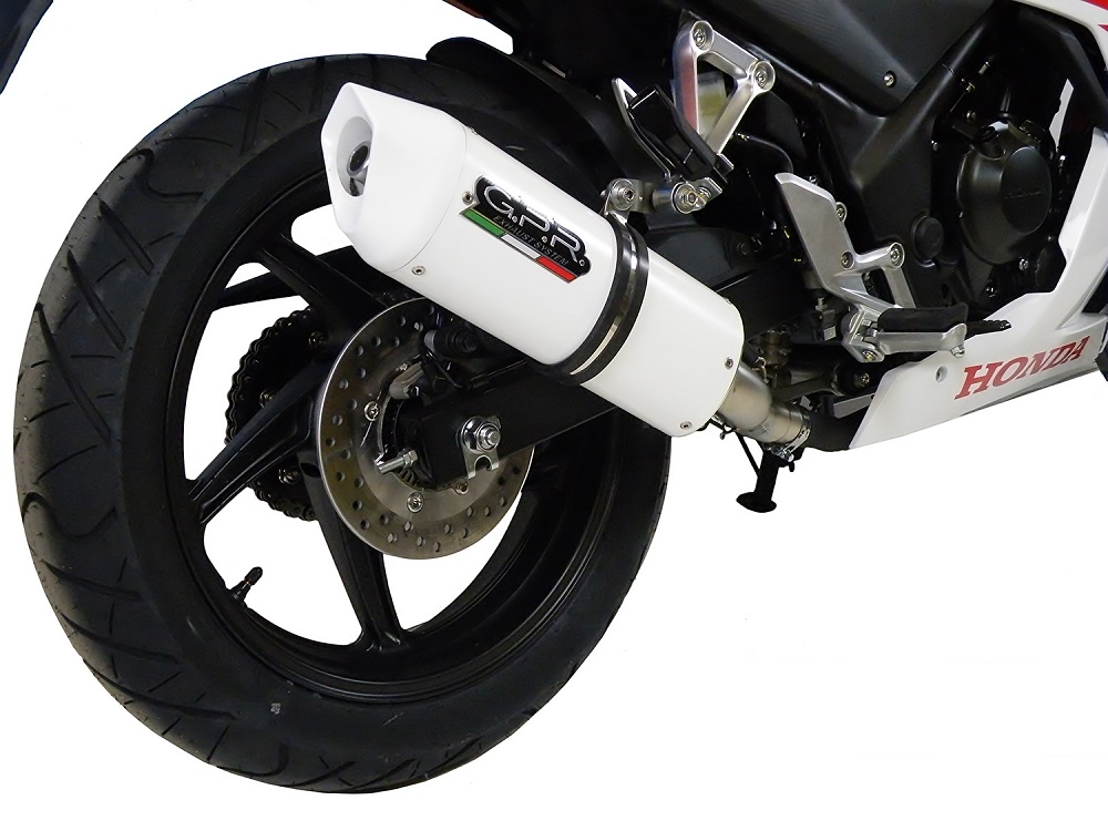 Exhaust compatible with Honda Cbr 300 R 2014-2016, Albus Ceramic, Homologated legal slip-on exhaust including removable db killer, link pipe and catalyst 