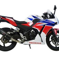 Exhaust compatible with Honda Cbr 300 R 2014-2016, Furore Nero, Homologated legal slip-on exhaust including removable db killer and link pipe 