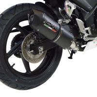 Exhaust compatible with Honda Cbr 300 R 2014-2016, Furore Nero, Homologated legal slip-on exhaust including removable db killer and link pipe 