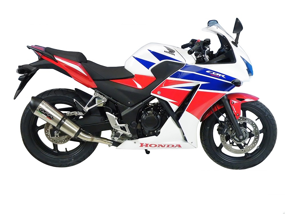 Exhaust compatible with Honda Cbr 300 R 2014-2016, Gpe Ann. titanium, Homologated legal slip-on exhaust including removable db killer and link pipe 