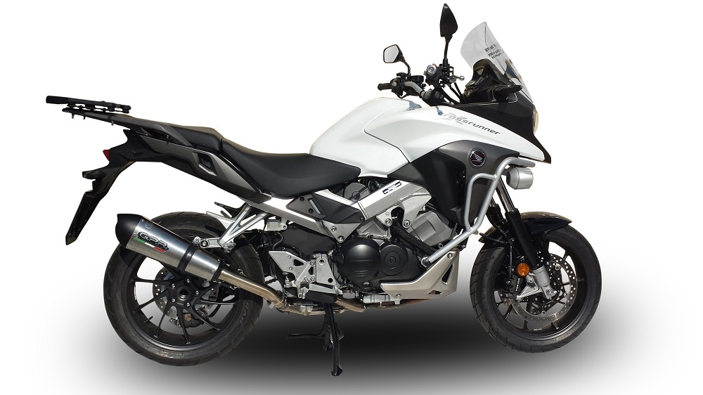 Exhaust compatible with Honda Crossrunner 800 Vfr 800 X 2017-2020, GP Evo4 Titanium, Homologated legal slip-on exhaust including removable db killer and link pipe 