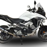Exhaust compatible with Honda Crossrunner 800 Vfr 800 X 2017-2020, GP Evo4 Titanium, Homologated legal slip-on exhaust including removable db killer and link pipe 