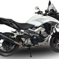 Exhaust compatible with Honda Crossrunner 800 Vfr 800 X 2011-2014, Gpe Ann. Poppy, Homologated legal slip-on exhaust including removable db killer and link pipe 
