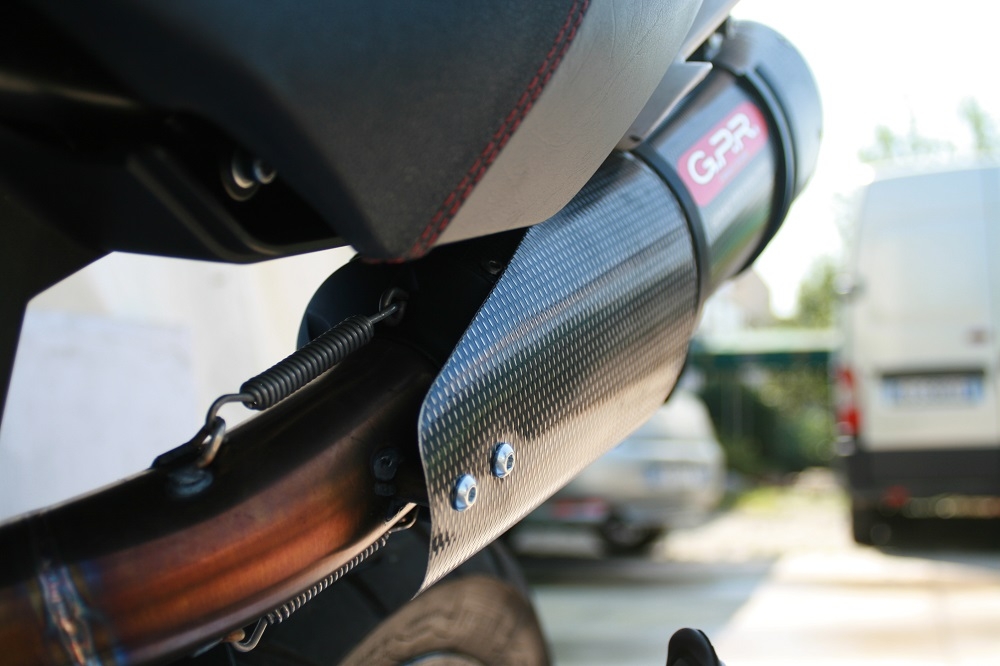 Exhaust compatible with Moto Morini Gran passo 1200 2008-2011, Gpe Ann. Poppy, Homologated legal slip-on exhaust including removable db killer and link pipe 