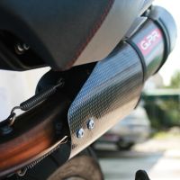 Exhaust compatible with Moto Morini Gran passo 1200 2008-2011, Gpe Ann. Poppy, Homologated legal slip-on exhaust including removable db killer and link pipe 