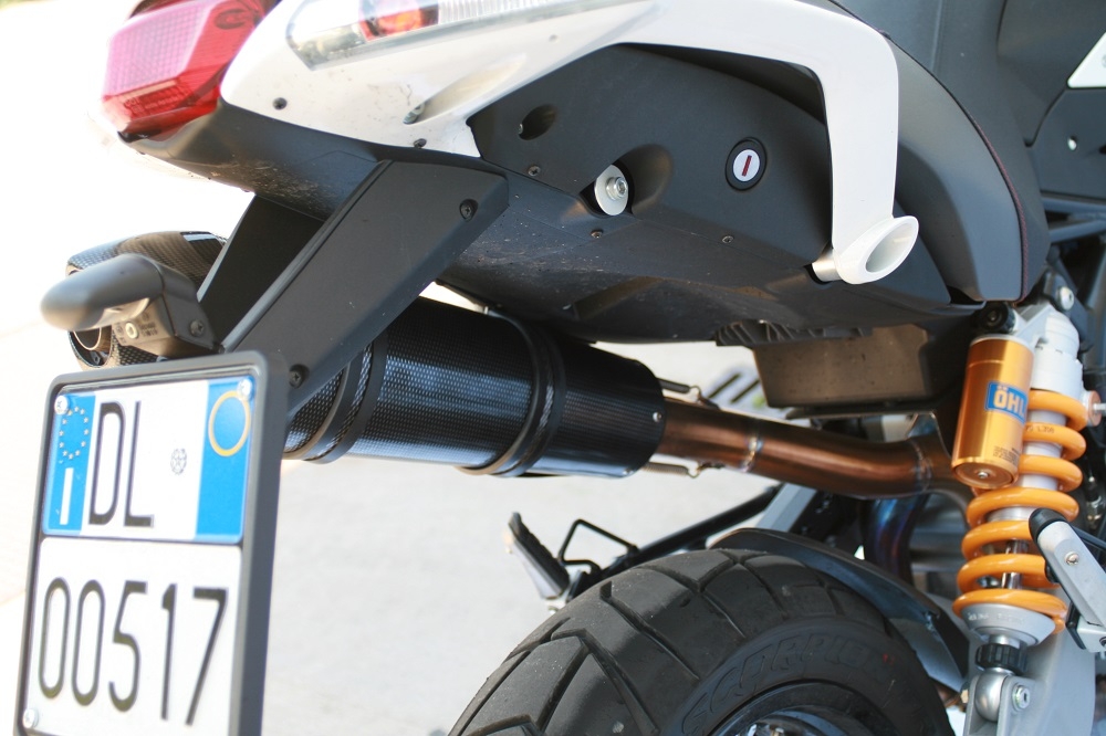 Exhaust compatible with Moto Morini Gran passo 1200 2008-2011, Gpe Ann. Poppy, Homologated legal slip-on exhaust including removable db killer and link pipe 