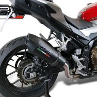 GPR exhaust compatible with  Honda Cb 500 F 2021-2024, GP Evo4 Black Titanium, Homologated legal slip-on exhaust including removable db killer and link pipe 