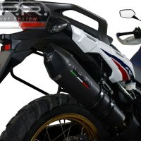 Exhaust compatible with Honda Crf 1000 L Africa Twin 2015-2017, Gpe Ann. Black titanium, Homologated legal slip-on exhaust including removable db killer and link pipe 