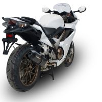 Exhaust compatible with Honda Vfr 800 F 2014-2016, Furore Nero, Homologated legal slip-on exhaust including removable db killer and link pipe 