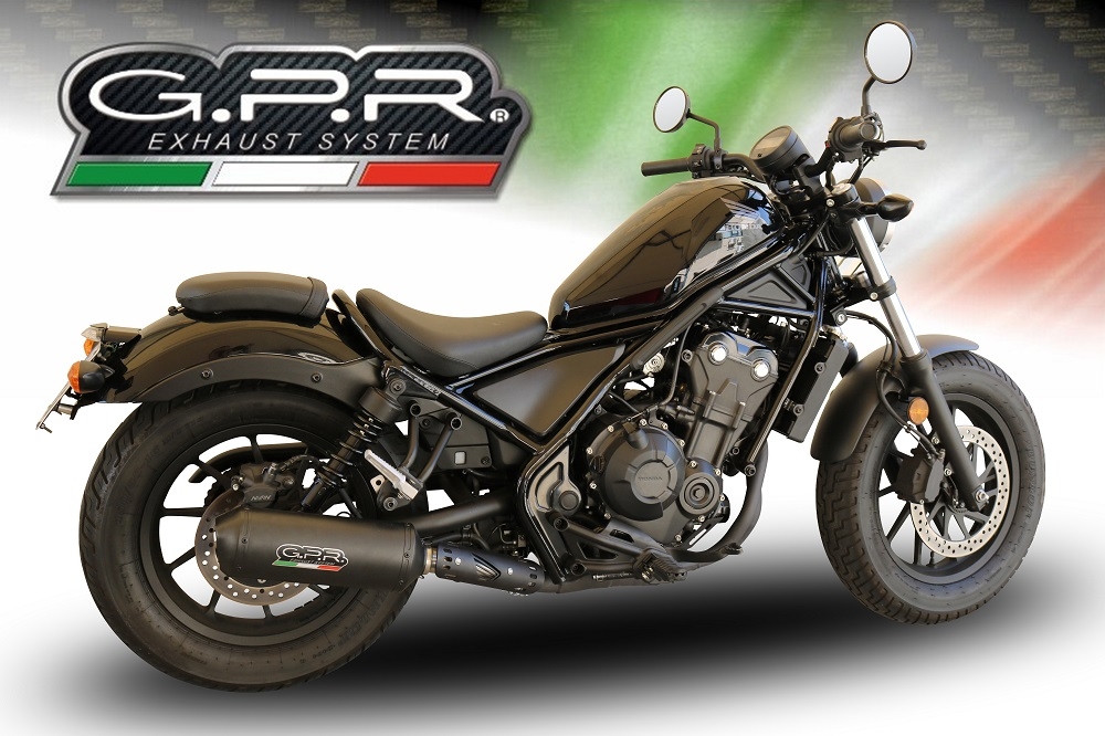 Exhaust compatible with Honda Cmx 500 Rebel 2021-2023, Ghisa , Homologated legal slip-on exhaust including removable db killer and link pipe 