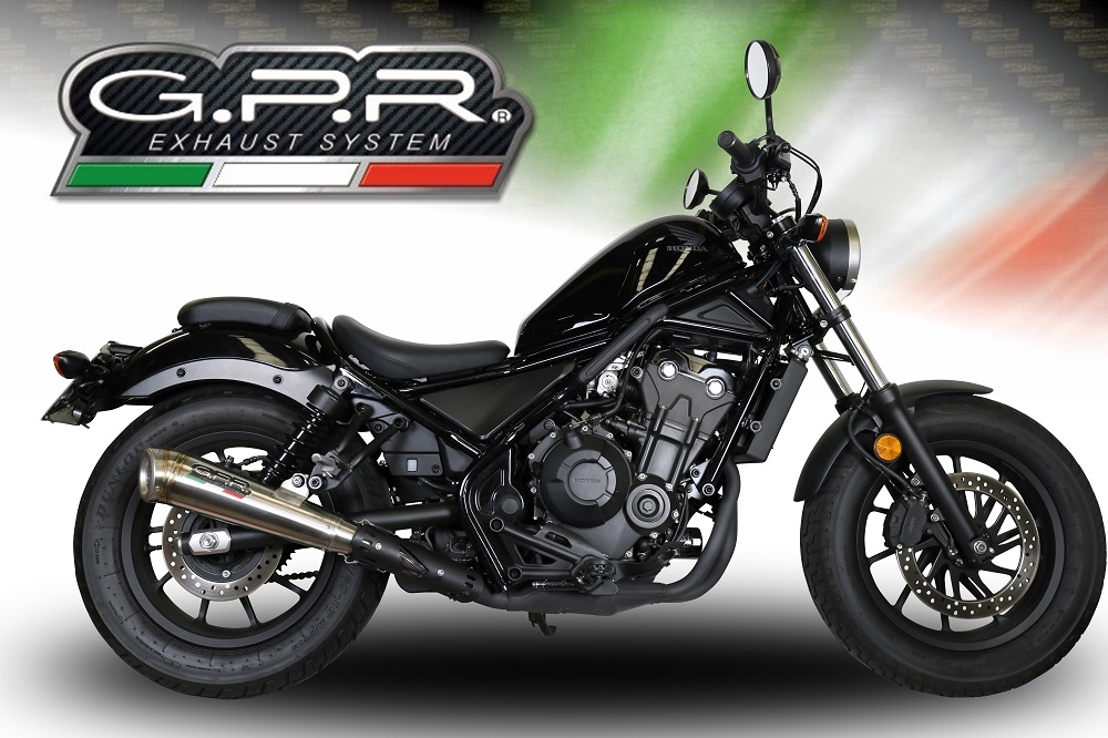 Exhaust compatible with Honda Cmx 500 Rebel 2021-2023, Powercone Evo, Homologated legal slip-on exhaust including removable db killer and link pipe 