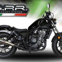Exhaust compatible with Honda Cmx 500 Rebel 2021-2023, Powercone Evo, Homologated legal slip-on exhaust including removable db killer and link pipe 