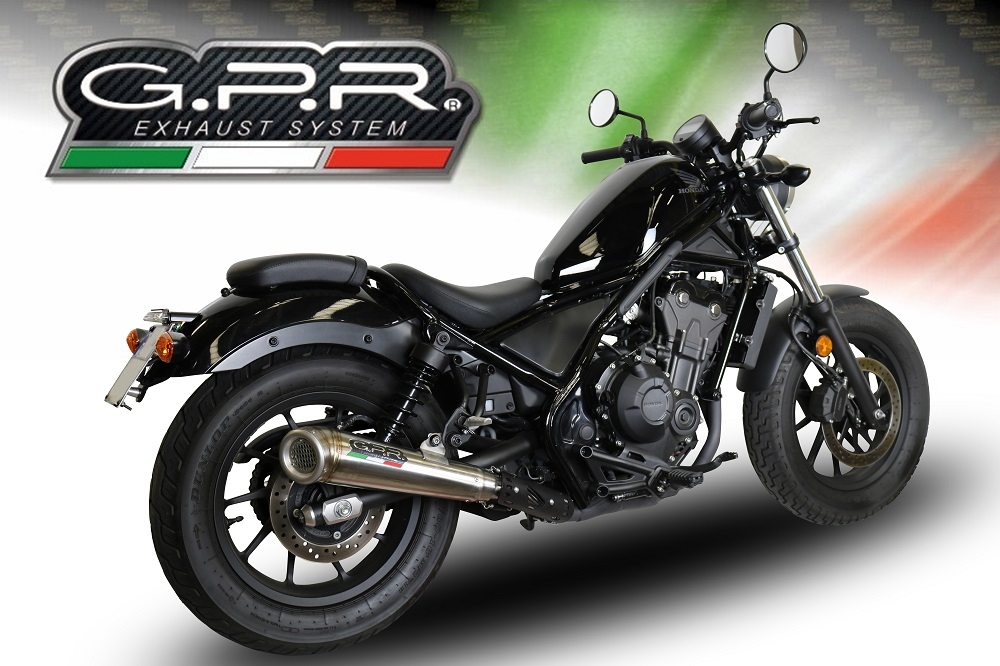 Exhaust compatible with Honda Cmx 500 Rebel 2021-2023, Powercone Evo, Homologated legal slip-on exhaust including removable db killer and link pipe 