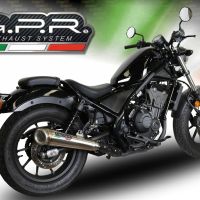 Exhaust compatible with Honda Cmx 500 Rebel 2021-2023, Powercone Evo, Homologated legal slip-on exhaust including removable db killer and link pipe 