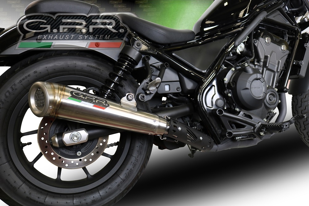 Exhaust compatible with Honda Cmx 500 Rebel 2021-2023, Powercone Evo, Homologated legal slip-on exhaust including removable db killer and link pipe 