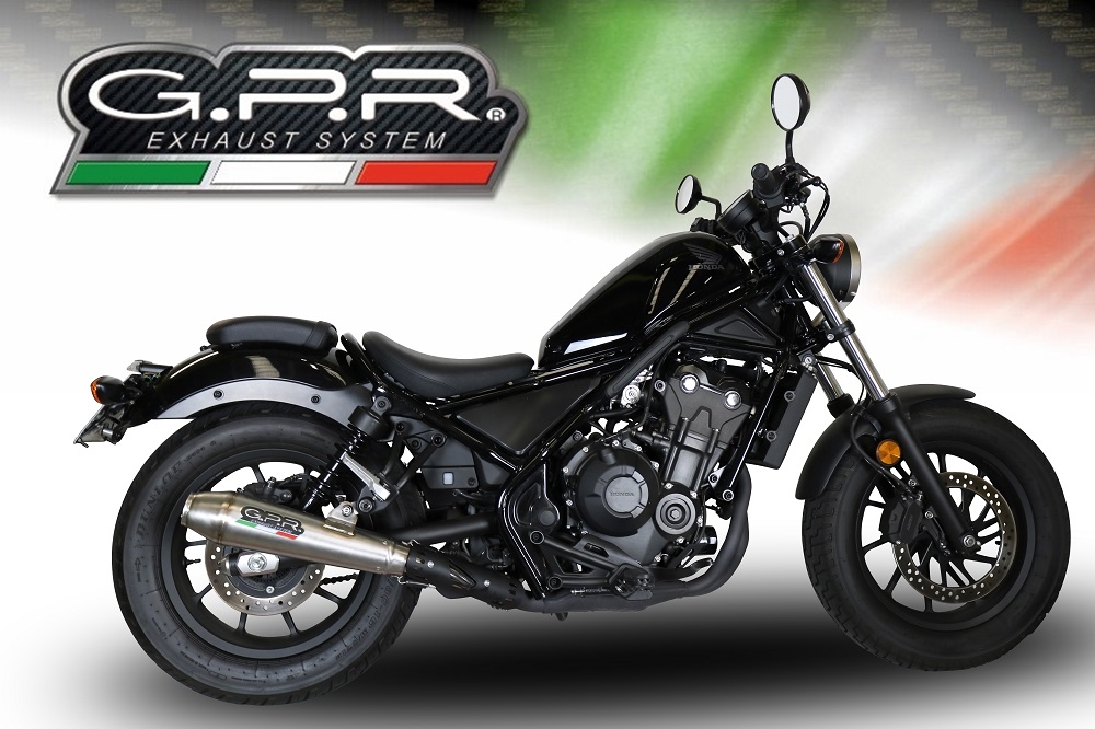 Exhaust compatible with Honda Cmx 500 Rebel 2017-2020, Ultracone, Homologated legal slip-on exhaust including removable db killer and link pipe 