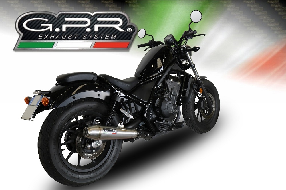 Exhaust compatible with Honda Cmx 500 Rebel 2017-2020, Ultracone, Homologated legal slip-on exhaust including removable db killer and link pipe 