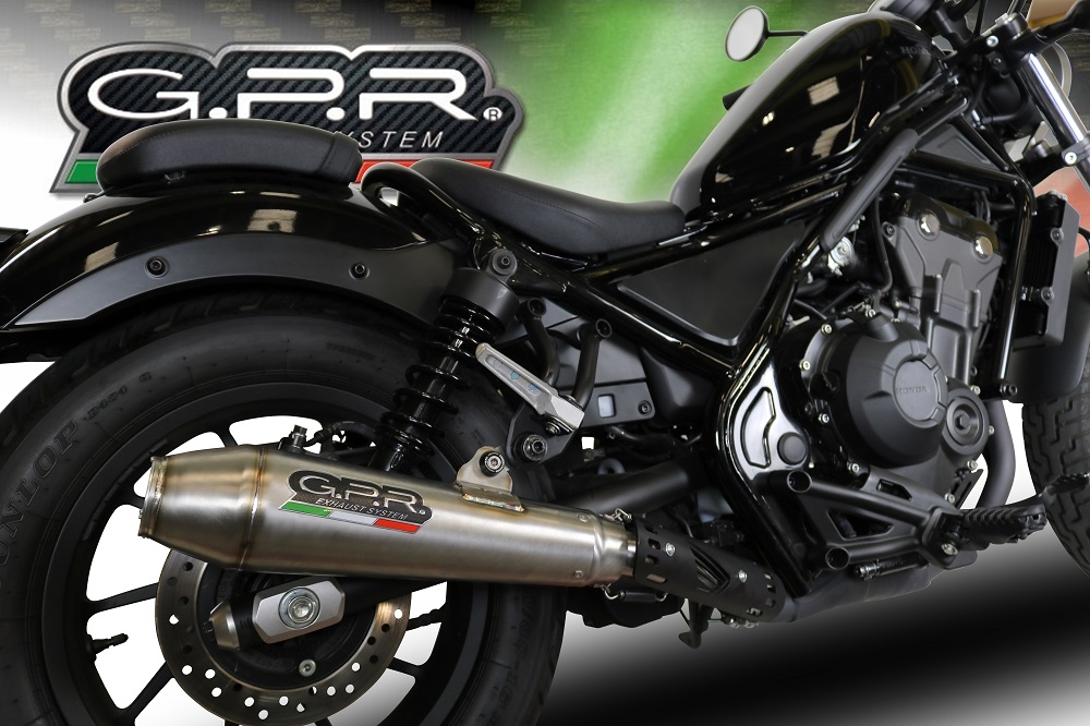 Exhaust compatible with Honda Cmx 500 Rebel 2017-2020, Ultracone, Homologated legal slip-on exhaust including removable db killer and link pipe 