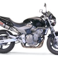 Exhaust compatible with Honda Hornet Cb 600 F 2003-2006, Gpe Ann. titanium, Homologated legal slip-on exhaust including removable db killer and link pipe 