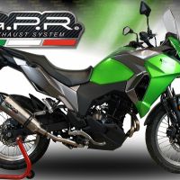 Exhaust compatible with Kawasaki Versys-X 300 2022-2023, Gpe Ann. Titanium, Slip-on exhaust legal for UK and non-EU markets including link pipe and removable db killer 