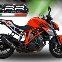Exhaust compatible with Ktm Super Duke 1290 R 2017-2019, GP Evo4 Poppy, Homologated legal slip-on exhaust including removable db killer and link pipe 