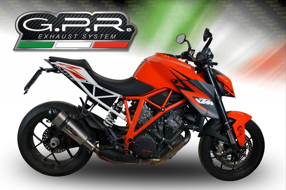 Exhaust compatible with Ktm Super Duke 1290 GT 2022-2024, GP Evo4 Titanium, Homologated legal slip-on exhaust including removable db killer and link pipe 
