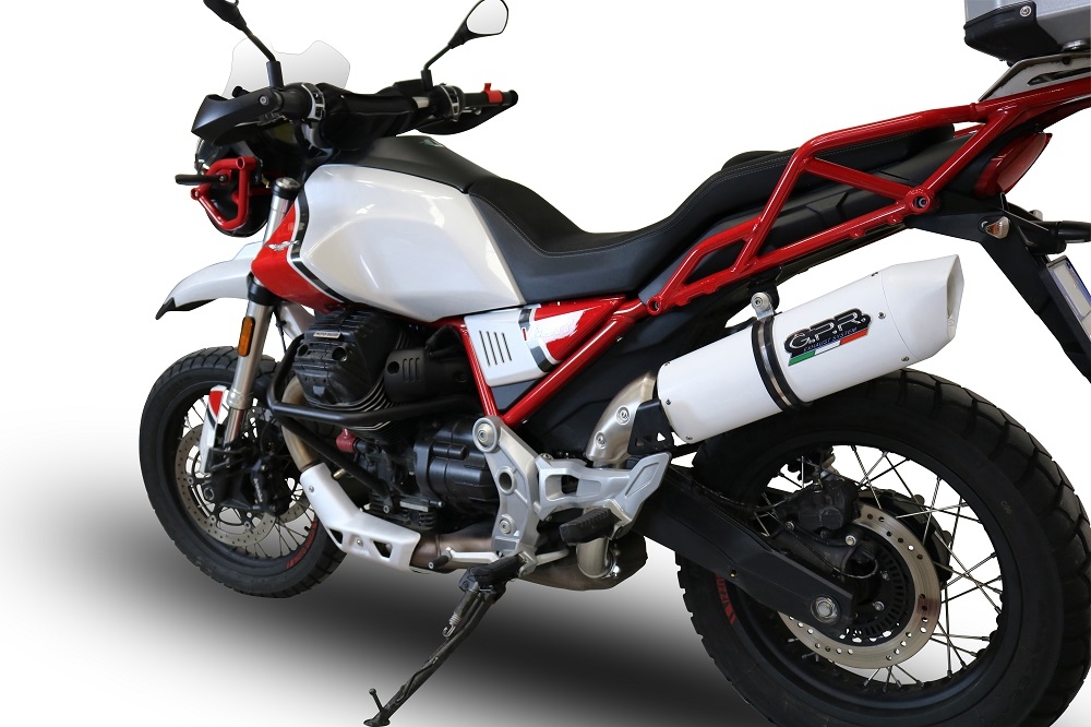 Exhaust compatible with Moto Guzzi V85 TT 2021-2024, Albus Evo4, Homologated legal slip-on exhaust including removable db killer and link pipe 