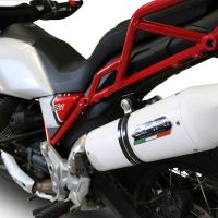 Exhaust compatible with Moto Guzzi V85 TT 2021-2024, Albus Evo4, Homologated legal slip-on exhaust including removable db killer and link pipe 