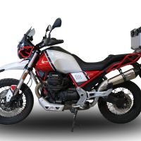Exhaust compatible with Moto Guzzi V85 TT 2019-2020, GP Evo4 Titanium, Homologated legal slip-on exhaust including removable db killer and link pipe 