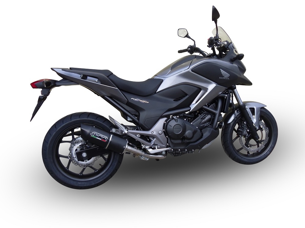 Exhaust compatible with Honda Nc 750 X - S Dct 2014-2015, Furore Nero, Homologated legal slip-on exhaust including removable db killer and link pipe 
