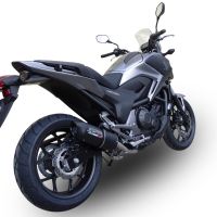 Exhaust compatible with Honda Nc 750 X - S Dct 2014-2015, Furore Nero, Homologated legal slip-on exhaust including removable db killer and link pipe 