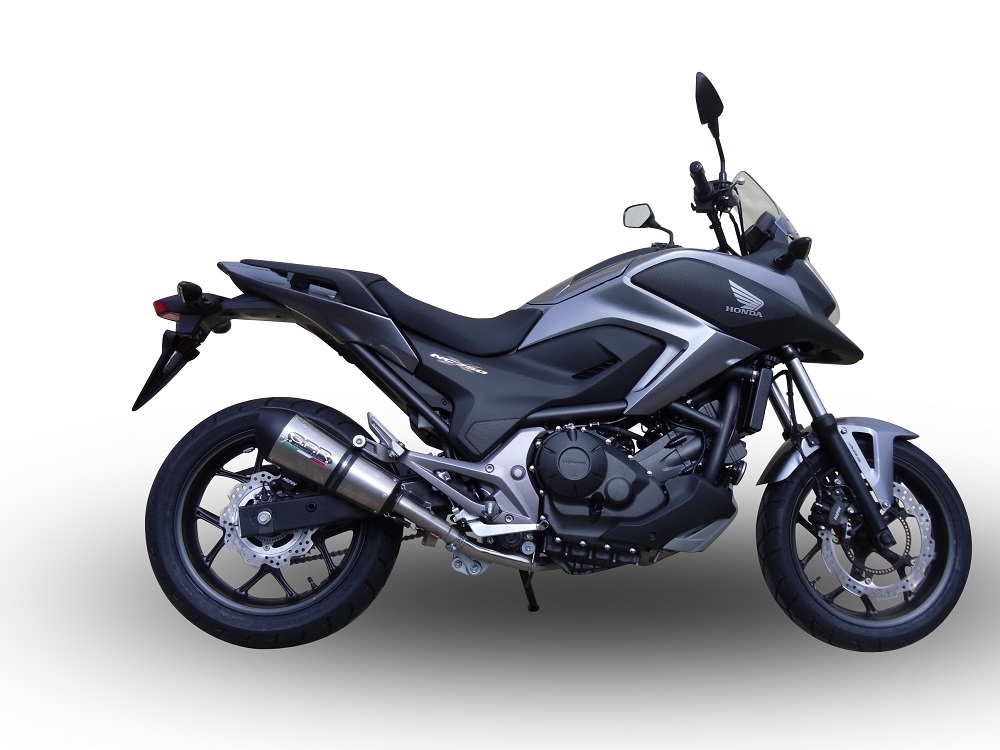 Exhaust compatible with Honda Nc 700 X - S Dct 2012-2018, Gpe Ann. titanium, Homologated legal slip-on exhaust including removable db killer and link pipe 