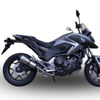 Exhaust compatible with Honda Nc 700 X - S Dct 2012-2018, Gpe Ann. titanium, Homologated legal slip-on exhaust including removable db killer and link pipe 