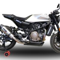 GPR exhaust compatible with  Husqvarna Svartpilen 701 2018-2020, New Grand Prix Evo Titanium, Homologated legal slip-on exhaust including removable db killer and link pipe 