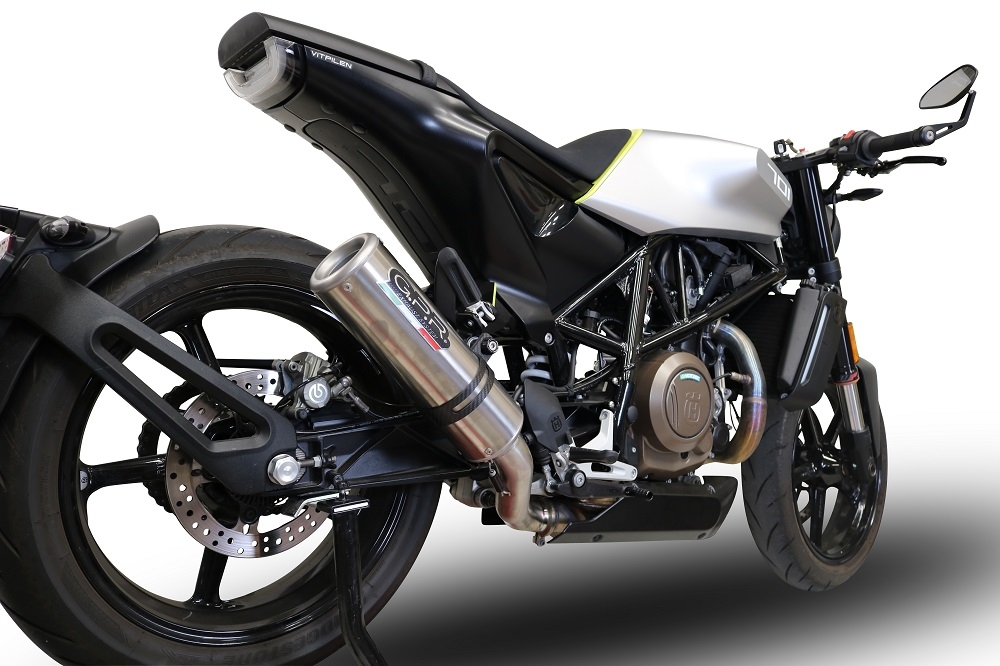 Exhaust compatible with Husqvarna Vitpilen 701 2018-2020, GP Evo4 Titanium, Homologated legal slip-on exhaust including removable db killer and link pipe 