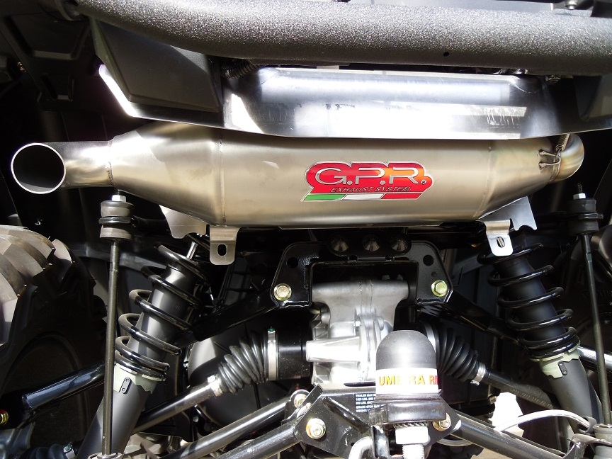 Exhaust compatible with Polaris Sportsman Xp 850 - Xp 850 Forest 2010-2014, Power Bomb, Homologated legal slip-on exhaust including removable db killer and link pipe 