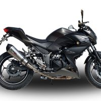 Exhaust compatible with Kawasaki Z 300 2014-2017, Gpe Ann. titanium, Homologated legal slip-on exhaust including removable db killer and link pipe 