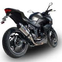 Exhaust compatible with Kawasaki Z 300 2014-2017, Gpe Ann. titanium, Homologated legal slip-on exhaust including removable db killer and link pipe 