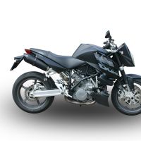 Exhaust compatible with Ktm Superduke 990 - R ( LC8) 2004-2012, Furore Nero, Dual Homologated legal slip-on exhaust including removable db killers and link pipes 