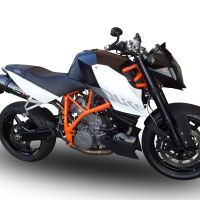 Exhaust compatible with Ktm Superduke 990 - R ( LC8) 2004-2012, Gpe Ann. Poppy, Dual Homologated legal slip-on exhaust including removable db killers and link pipes 