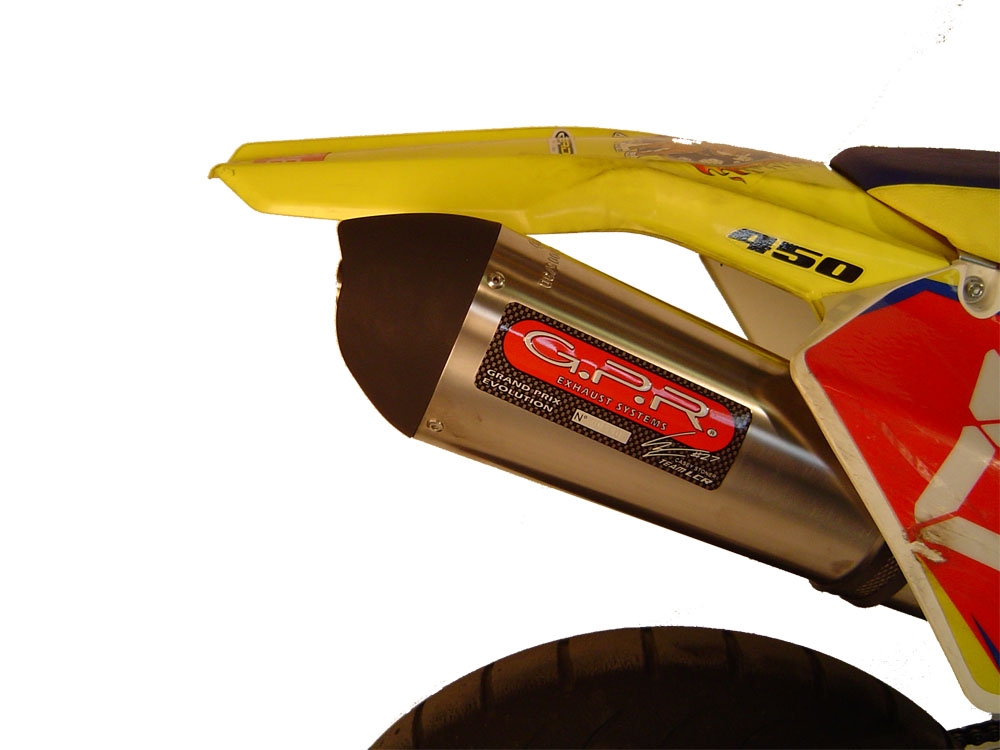 Exhaust compatible with Suzuki Rmz450 2008-2017, Gpe Ann. titanium, Homologated legal slip-on exhaust including removable db killer and link pipe 