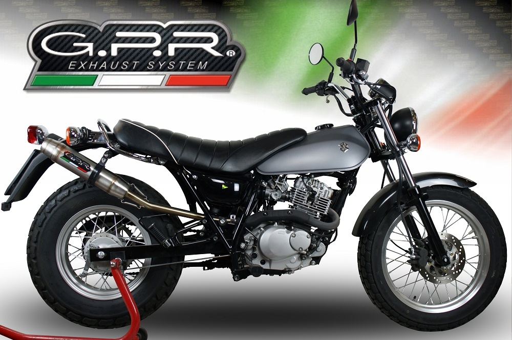Exhaust compatible with Suzuki Rv 200 Van Van 2016-2017, Deeptone Inox, Homologated legal slip-on exhaust including removable db killer, link pipe and catalyst 