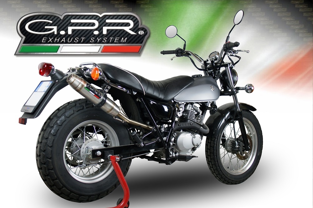 Exhaust compatible with Suzuki Rv 200 Van Van 2016-2017, Deeptone Inox, Homologated legal slip-on exhaust including removable db killer, link pipe and catalyst 