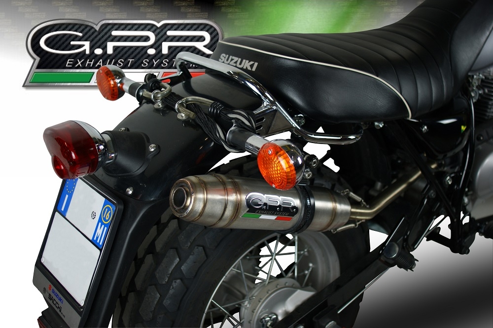 Exhaust compatible with Suzuki Rv 200 Van Van 2016-2017, Deeptone Inox, Homologated legal slip-on exhaust including removable db killer, link pipe and catalyst 